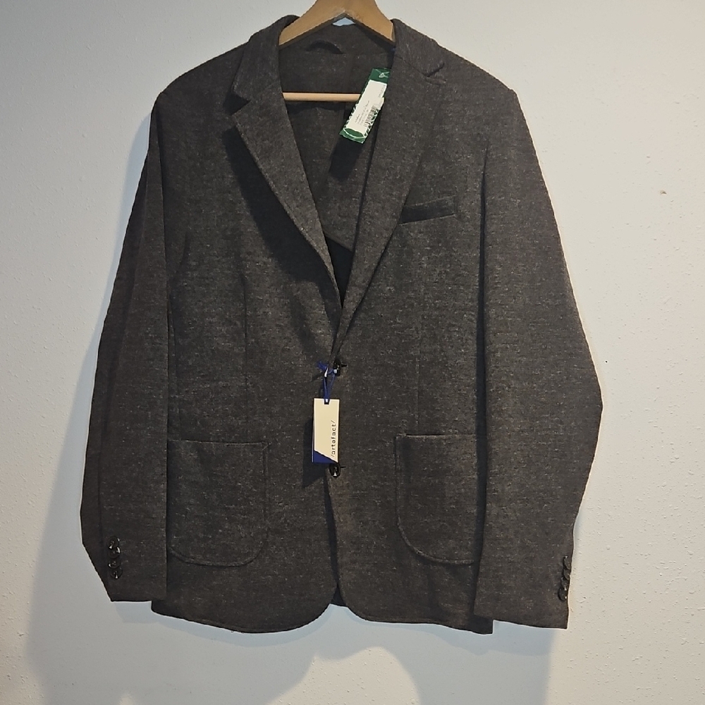 NWT Stitch Fix Men's Artefact Heathered Knit Blazer M Dark Grey